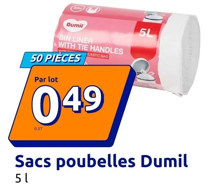 Offre: Sacs poubelles Dumil