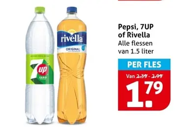 Aanbieding: Pepsi, 7UP of Rivella