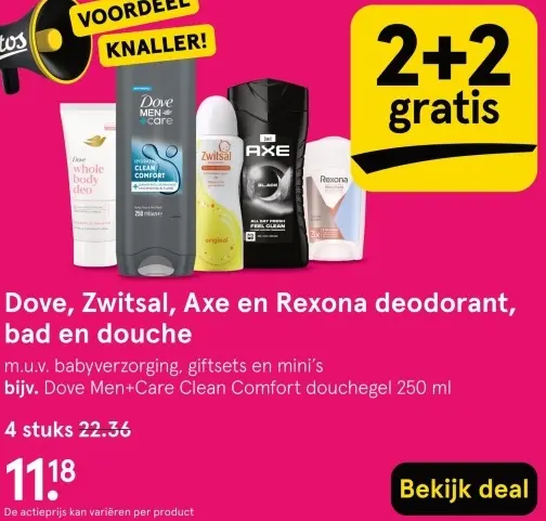 Aanbieding: Deodorant, bad en douche