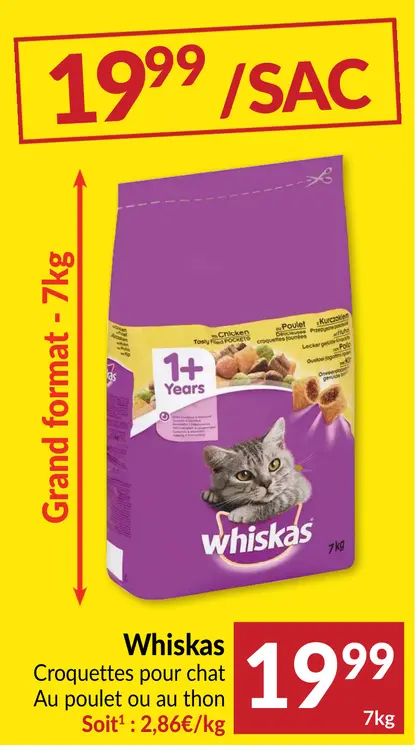 Offre: Croquettes pour chat Au poulet ou au thon