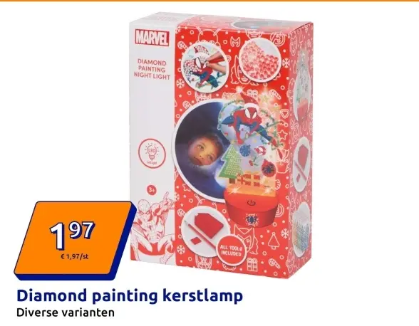 Aanbieding: Diamond painting kerstlamp