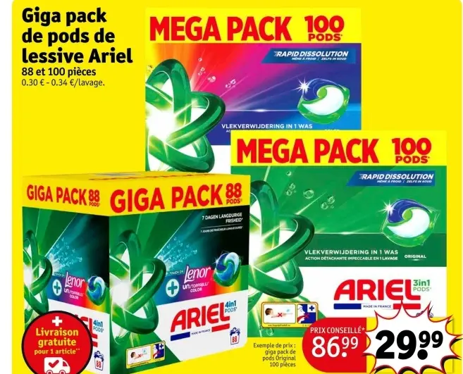 Offre: Giga pack de pods de lessive
