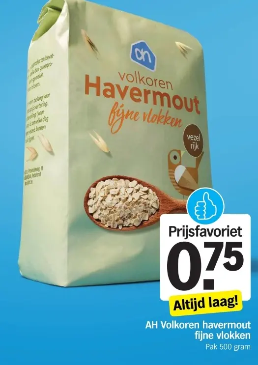 Aanbieding: Volkoren havermout fijne vlokken