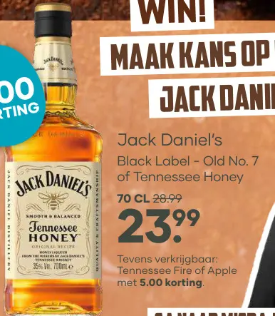Aanbieding: Jack Daniel's Tennessee Honey