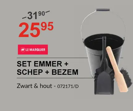 Aanbieding: Set emmer + schep + bezem