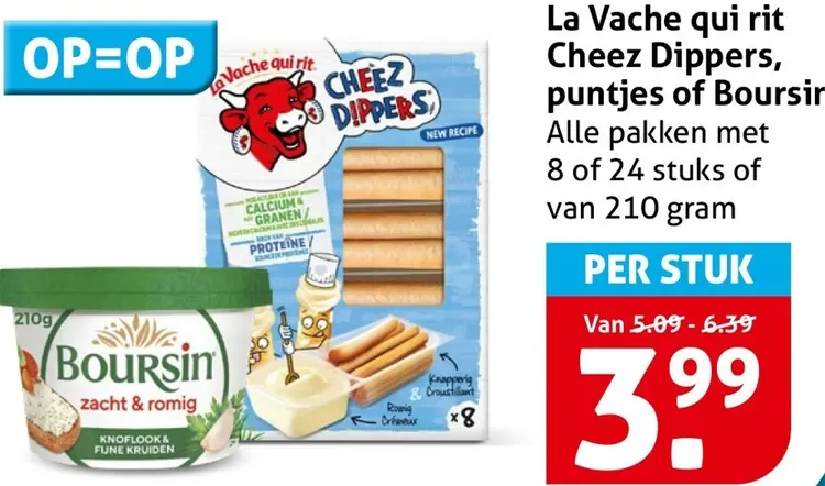 Aanbieding: Cheez Dippers, puntjes of Boursin