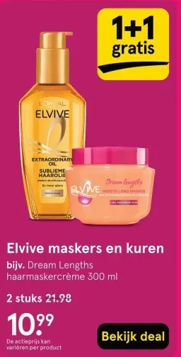 Aanbieding: Elvive maskers en kuren