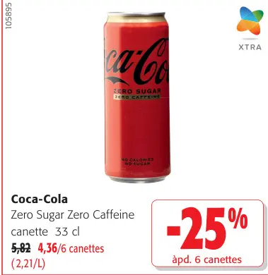Offre: Coca-Cola Zero Sugar Zero Caffeine