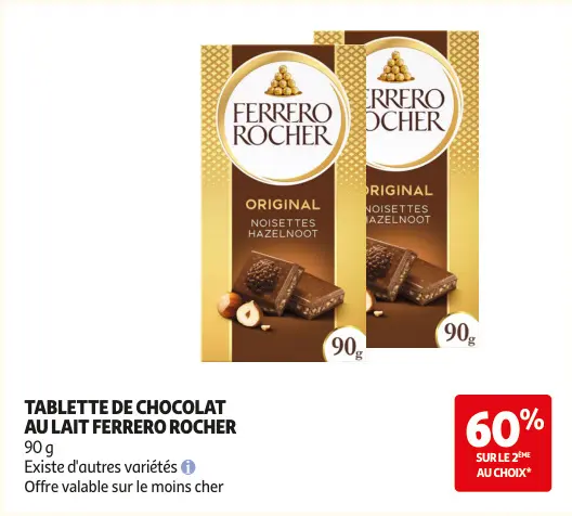 Promotie: Tablette de chocolat au lait FERRERO ROCHER