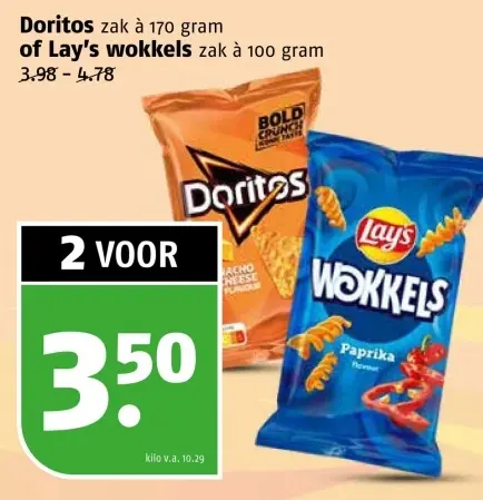 Aanbieding: Doritos zak of Lay's wokkels zak