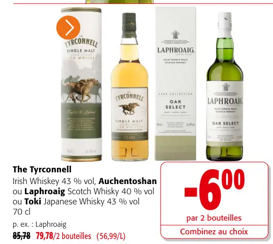 Offre: The Tyrconnell Irish Whiskey, Auchentoshan 