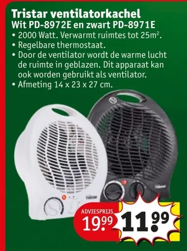 Promotie: ventilatorkachel