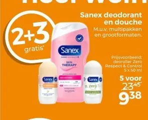 Aanbieding: Sanex deodorant en douche