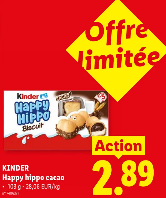 Offre: Happy hippo cacao
