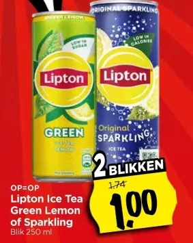 Aanbieding: Lipton Ice Tea Green Lemon of Sparkling