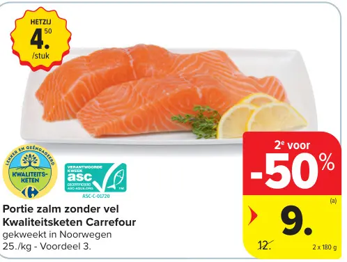 Promotie: Portie zalm zonder vel