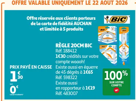 Promotie: Règle 20cm BIC