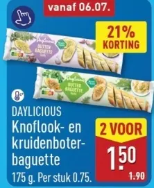 Aanbieding: Knoflook- en kruidenboter-baguette