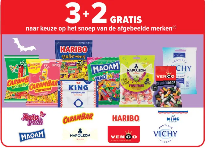 Promotie: Snoep van de afgebeelde merken