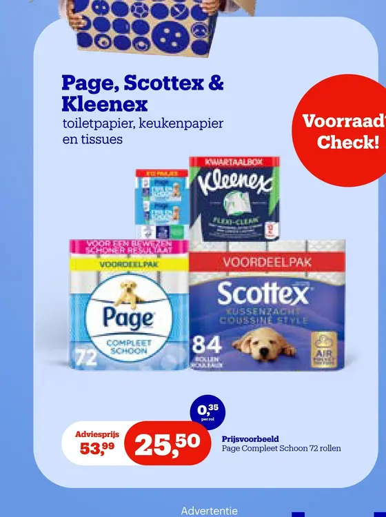 Promotie: Page, Scottex & Kleenex