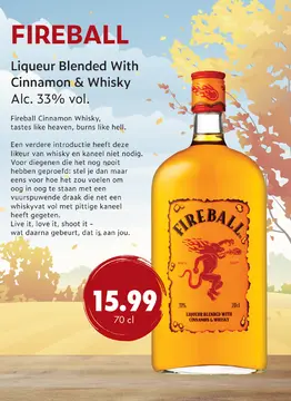 Aanbieding: Fireball Liqueur Blended With Cinnamon & Whisky