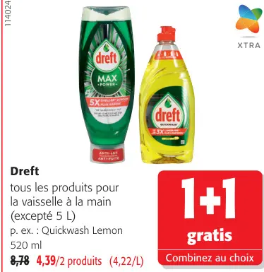 Offre: Dreft Quickwash Lemon