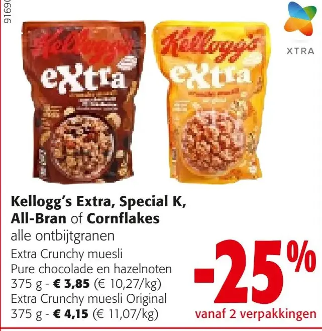 Aanbieding: Kellogg's Extra, Special K, All-Bran of Cornf