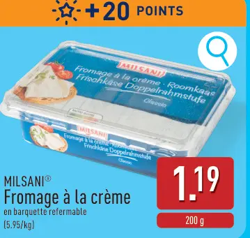 Offre: Fromage à la crème