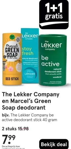 Aanbieding: The Lekker Company en Marcel's Green Soap deodorant