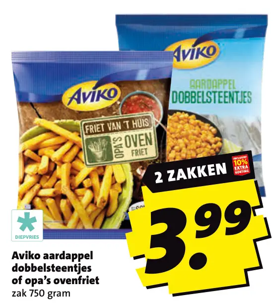 Aanbieding: Aviko aardappel dobbelsteentjes of opa's ovenfriet