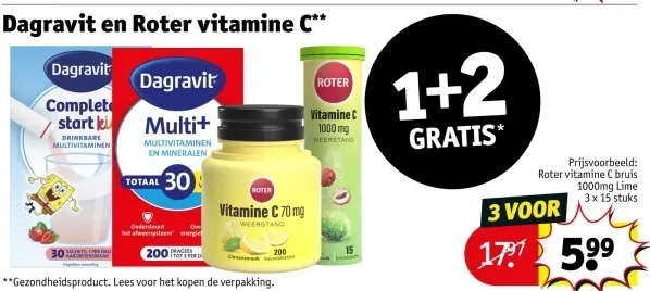 Aanbieding: Dagravit en Roter vitamine C