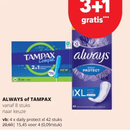Promotie: Maandverband of tampons