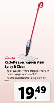 Offre: Raclette avec vaporisateur Spray & Clean