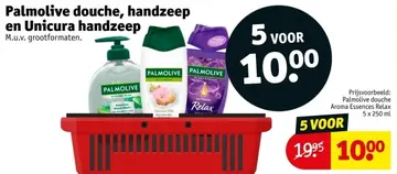 Aanbieding: Palmolive douche, handzeep en Unicura handzeep