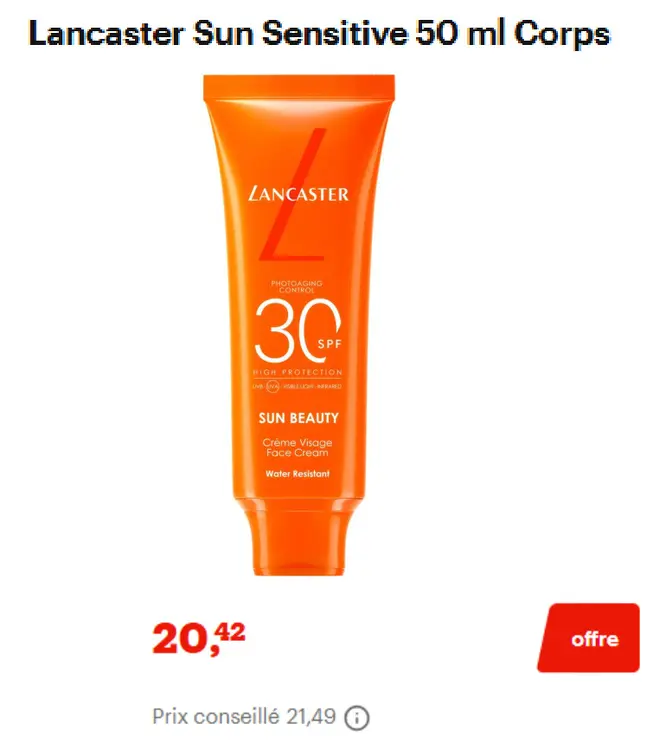 Offre: Lancaster Sun Sensitive