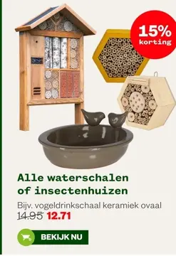 Aanbieding: vogeldrinkschaal keramiek ovaal