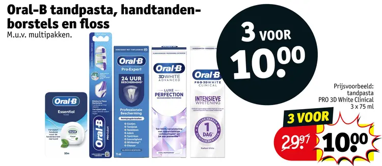 Aanbieding: Tandpasta, handtandenborstels en floss