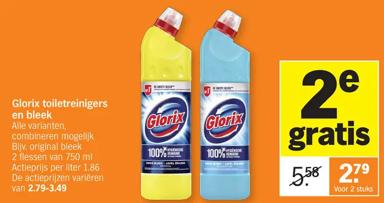 Promotie: Glorix toiletreinigers en bleek
