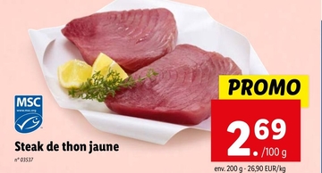 Offre: Steak de thon jaune