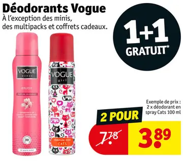 Offre: Déodorants Vogue