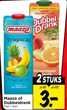 Aanbieding: Maaza of Dubbeldrank