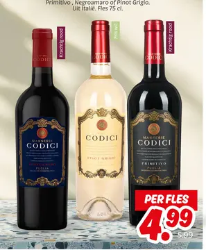 Aanbieding: Primitivo, Negroamaro of Pinot Grigio