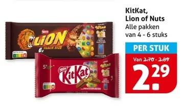 Aanbieding: KitKat, Lion of Nuts