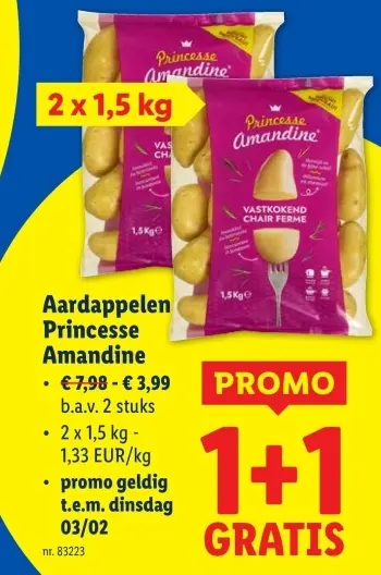 Promotie: Aardappelen Princesse Amandine