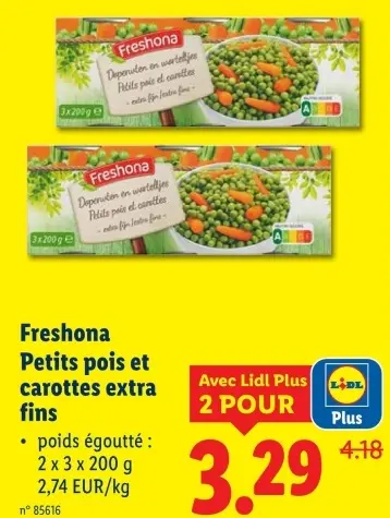 Offre: Petits pois et carottes extra fins
