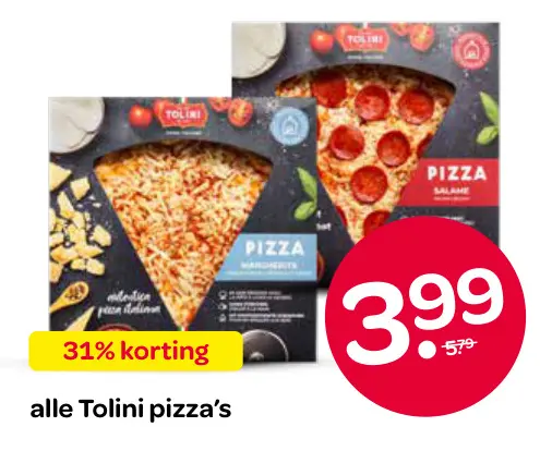 Aanbieding: Alle Tolini pizza's