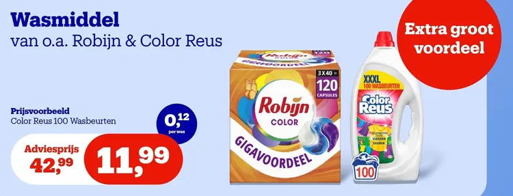 Aanbieding: Wasmiddel van o.a. Robijn & Color Reus