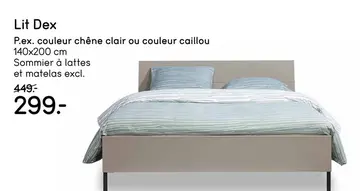 Offre: Lit Dex - gris - 140x200 cm