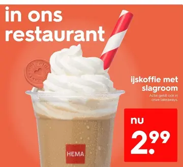 Aanbieding: ijskoffie met slagroom