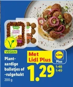 Aanbieding: Plantaardige balletjes of -rulgehakt